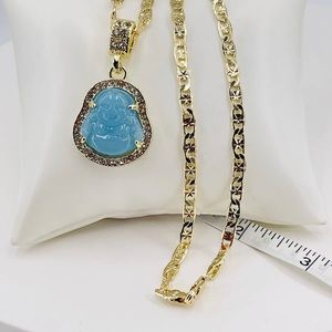 buddha and chain gold plated